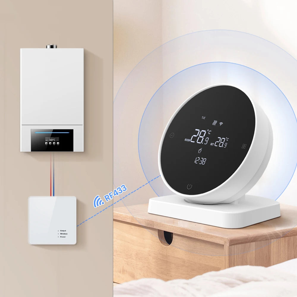 AVATTO Tuya WiFi Smart Thermostat，RF Wireless Receiver Temperature Controller ，For Water Gas Boiler Support Alexa Google Home