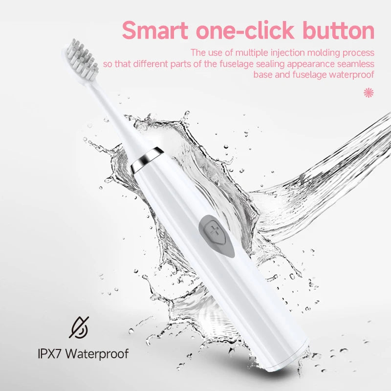 Electric Toothbrush for Adults - Soft DuPont Bristles, Portable, Long Battery Life, IPX6 Waterproof, Intelligent Oral Care