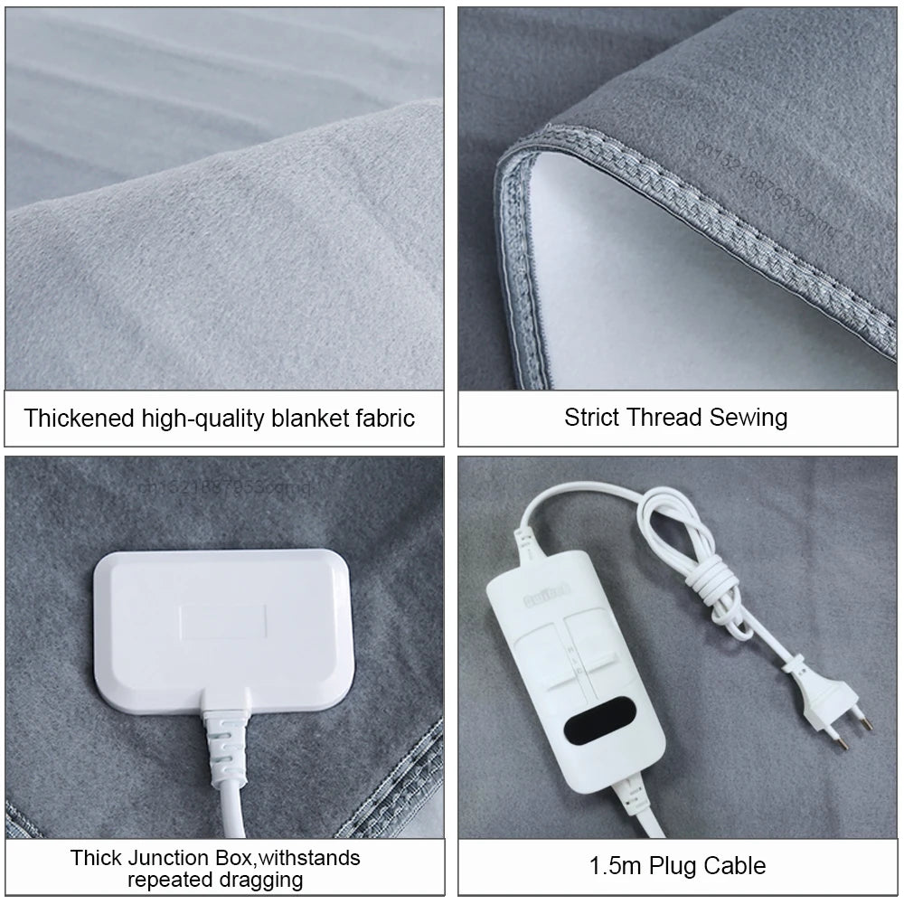 Raugee Thicker Electric Blanket with Automatic Thermostat – 220V Heated Thermal Mattress Body Warmer for Room Comfort