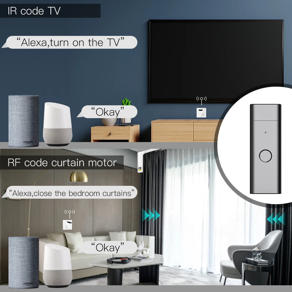 Wifi IR RF Remote Control Universal Go Wireless USB Infrared For TV DVD Fan Tuya Smart Life Alexa Google Home Automation Moes