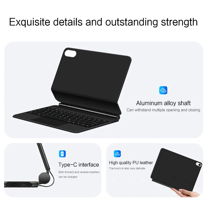 HUWEI Magic Keyboard for iPad Pro 11" & 12.9", iPad Air 4/5, iPad 10th Gen | Smart Cover Magnetic Case with Trackpad