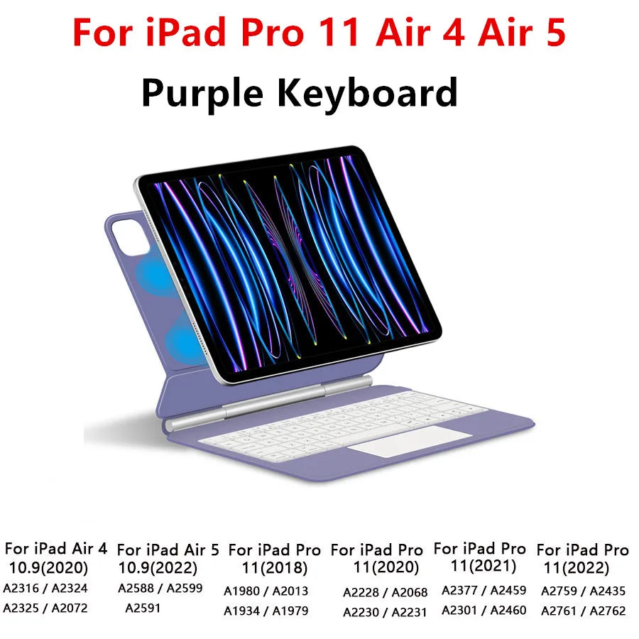 HUWEI Magic Keyboard for iPad Pro 11" & 12.9", iPad Air 4/5, iPad 10th Gen | Smart Cover Magnetic Case with Trackpad