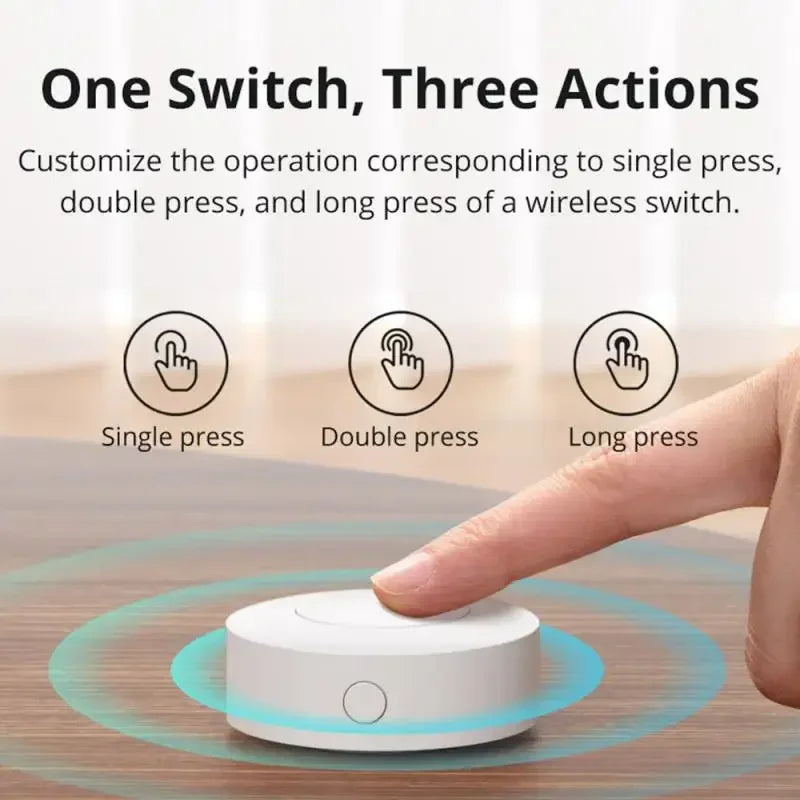 SONOFF SNZB-01P Smart Scene Button – Zigbee wireless button for eWeLink app, Alexa, and Home Assistant.