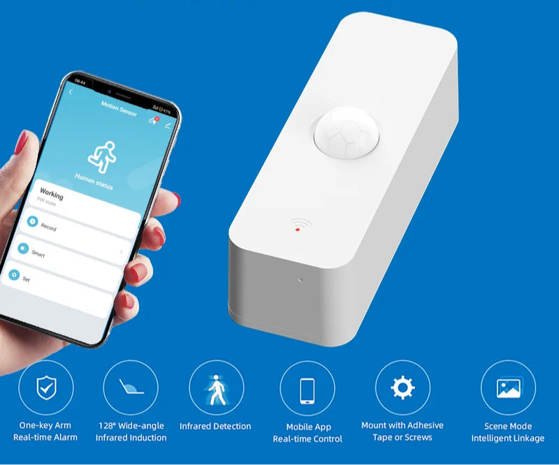 Tuya WiFi/Zigbee PIR Motion Sensor | Smart Home Infrared Body Detector, Alexa & Google Home Compatible