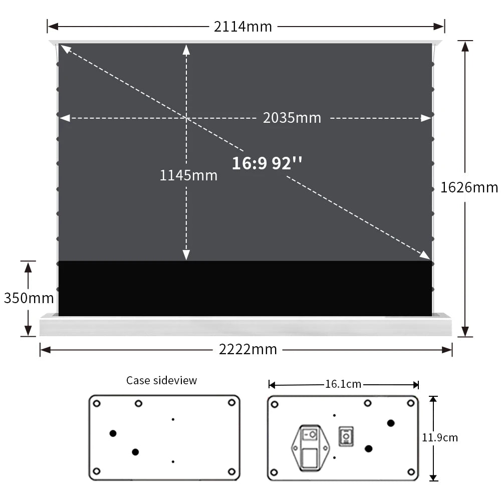 120 inch Laser TV ALR Projector Screen Motorized Floor Rising PET Crystal UST ALR Projection Screen For 4K Ultra Short Projector