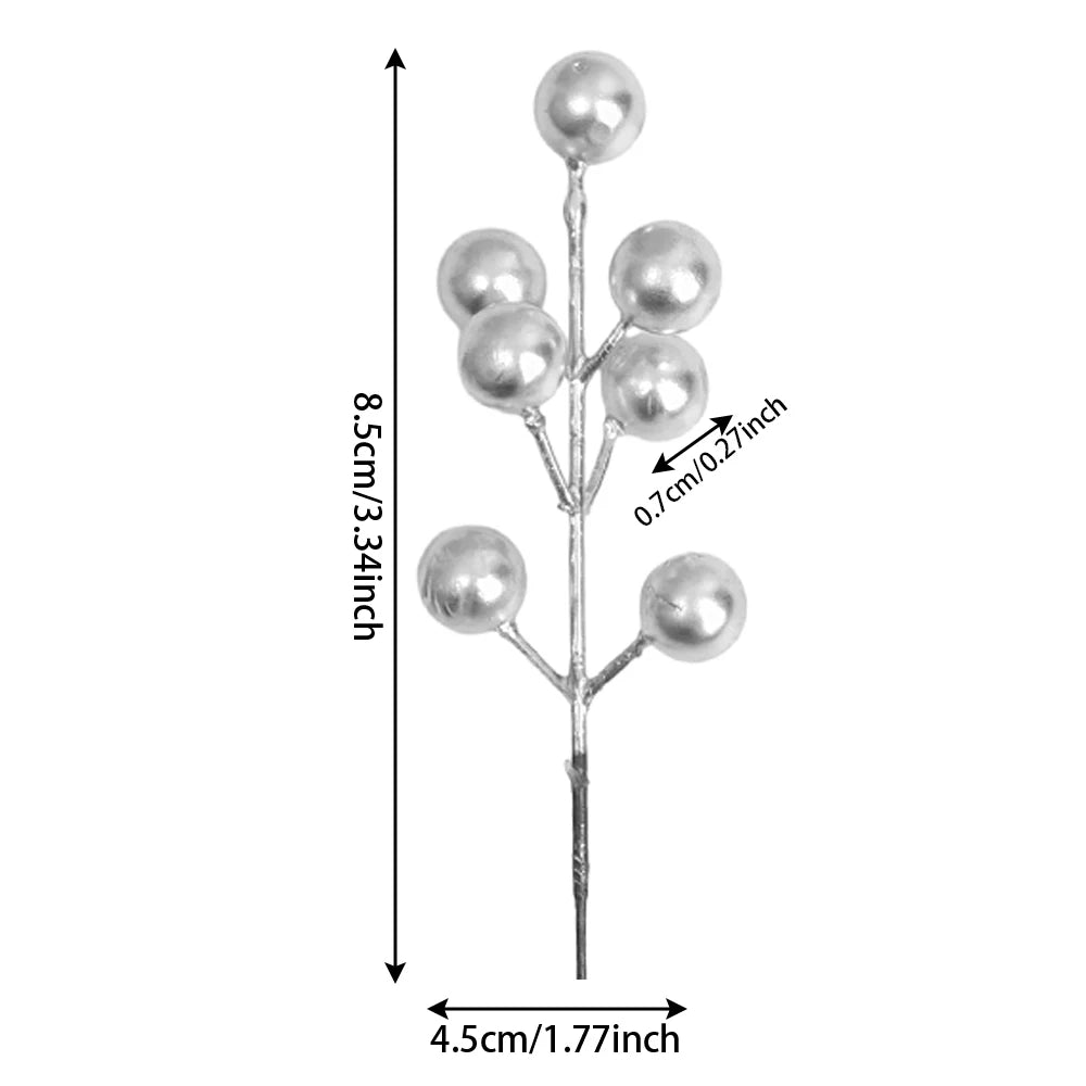 Christmas Artificial Berries | Red, Gold & Silver Branches for Floral Wreaths and Christmas Tree 2024