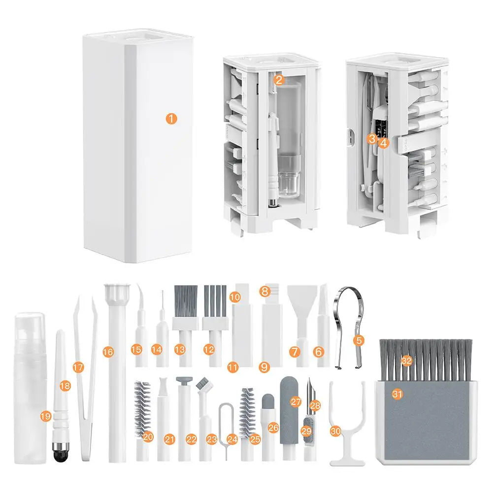 32in1 Computer Keyboard Cleaner Brush Kit Multi-function Laptop Earphone Cleaning Puller Keycap Kit Cleaner Tools Phone W0U0