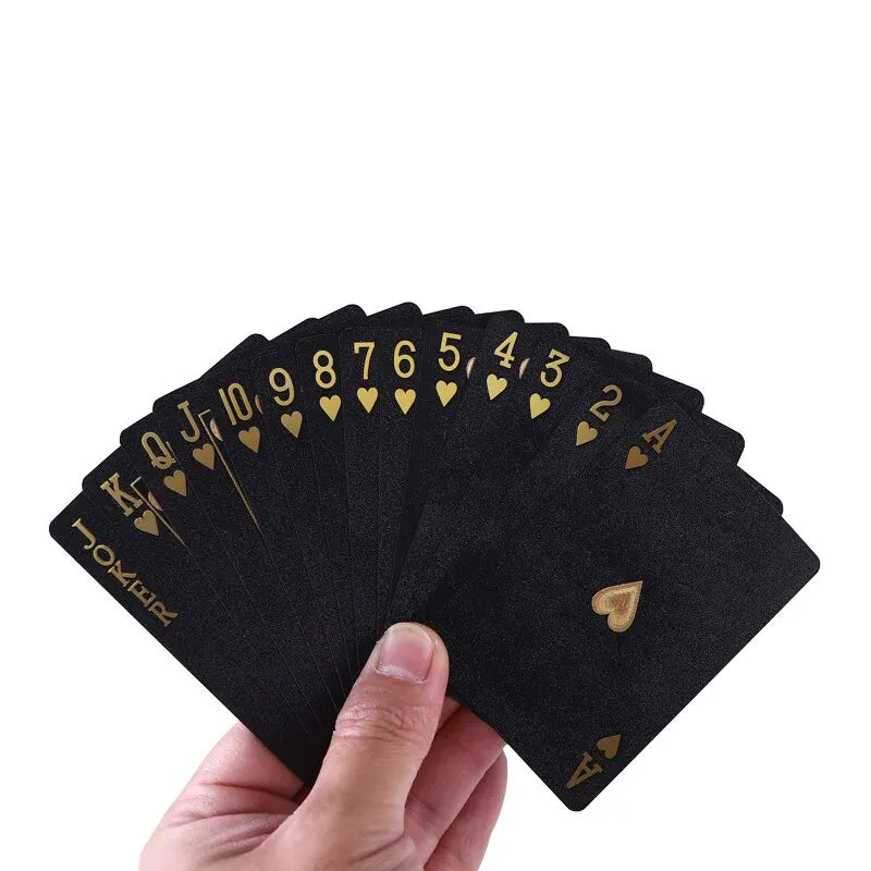 Black & Gold Waterproof Playing Cards | Luxury Poker Deck for Magic Tricks, Board Games, and Gifts