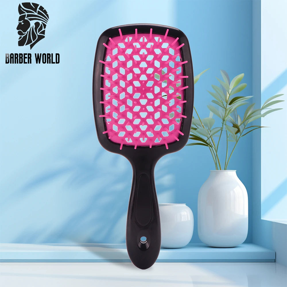 BARBERTOP Air Cushion Hair Brush - Anti-Static Detangling Comb for Wet & Curly Hair - Scalp Massage Styling Tool for Barber & Home Use