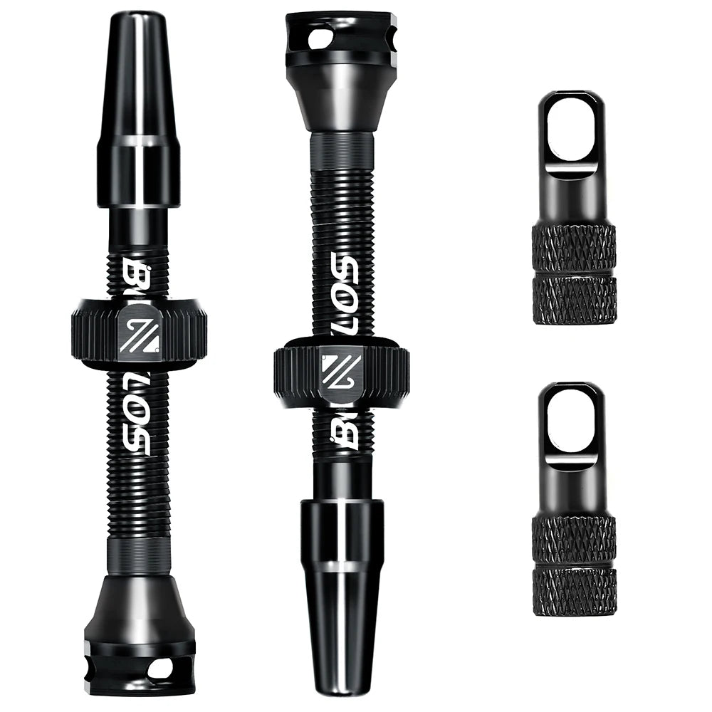 BUCKLOS Aluminum Alloy Tubeless Presta Valves – Removable Core Air Valves for Road & MTB Bikes (40-100mm Sizes)