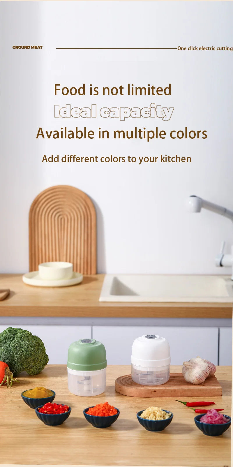 Electric Garlic Purer 100/250ML Mini Electric Garlic Chopper USB Charging Ginger Vegetable Cutter Food Chopper Kitchen Tools