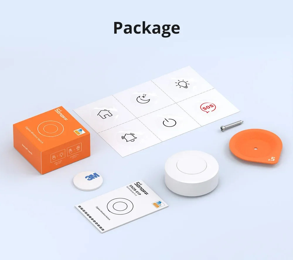 SONOFF SNZB-01P Smart Scene Button – Zigbee wireless button for eWeLink app, Alexa, and Home Assistant.