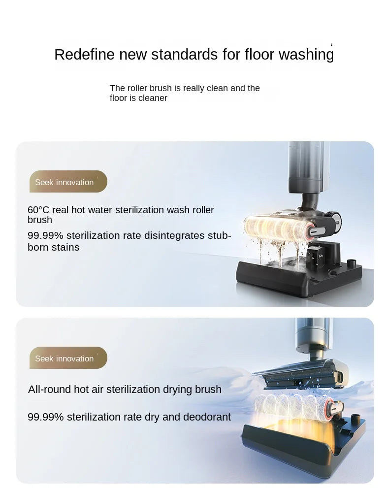 DREAME H30 floor scrubber, hot washable, lying flat suction, mopping and sweeping integrated machine, floor scrubber