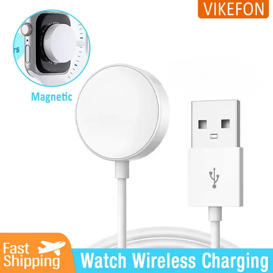 VIKEFON Magnetic Wireless Charger – Fast Charging Cable for Apple Watch Series 9, 8, 7, 6, Ultra 2, SE, 5, 4