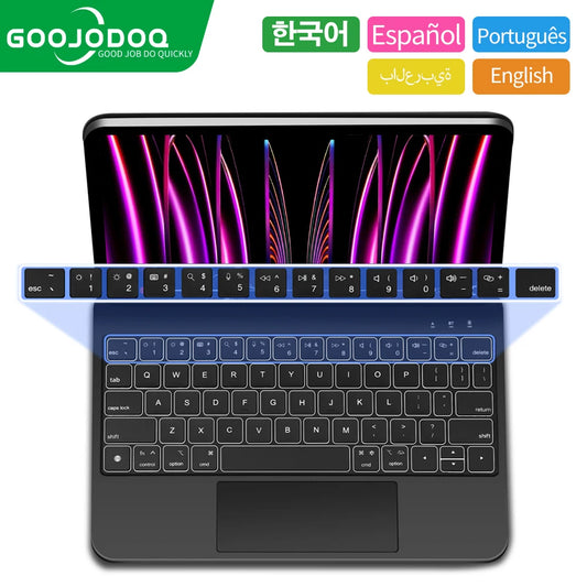 GOOJODOQ Magic Keyboard Case – 11-inch for iPad Air 6 (2024), iPad Pro 11/12.9, iPad 10th Gen, Air 4/5, 13-inch Compatible Cover