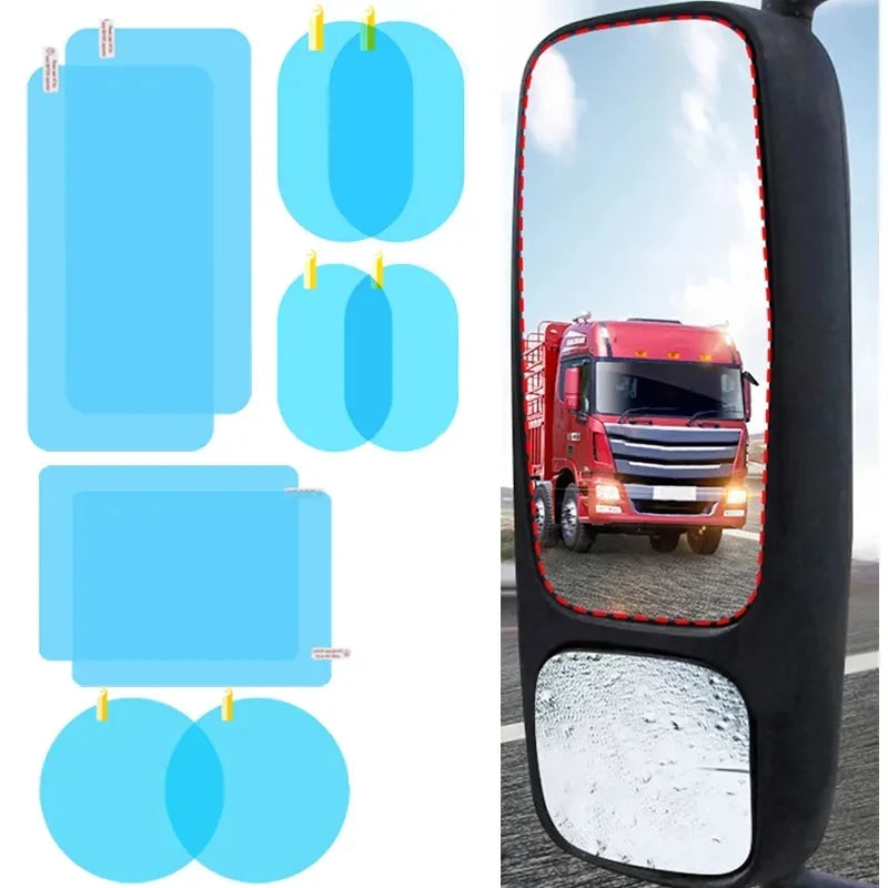 Rainproof Rearview Mirror Film - Anti-Fog, Waterproof Window Stickers for Car and Truck Glass - Safe Driving in Rain