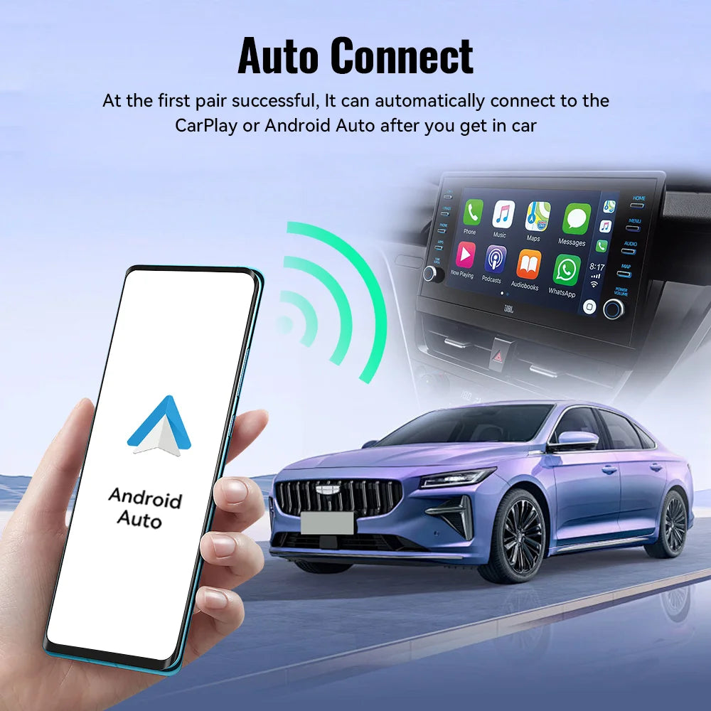 XUDA Wireless CarPlay & Android Auto Adapter, Fast WiFi Plug-and-Play Mini Box for Nissan and Universal Compatibility