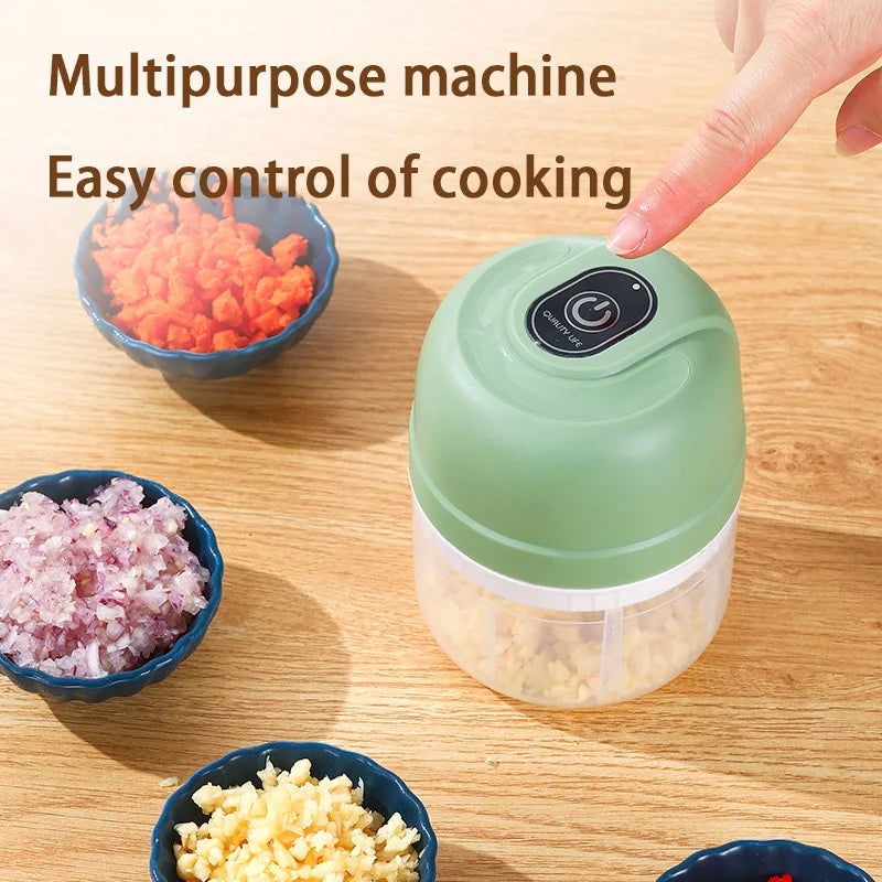 Electric Garlic Purer 100/250ML Mini Electric Garlic Chopper USB Charging Ginger Vegetable Cutter Food Chopper Kitchen Tools
