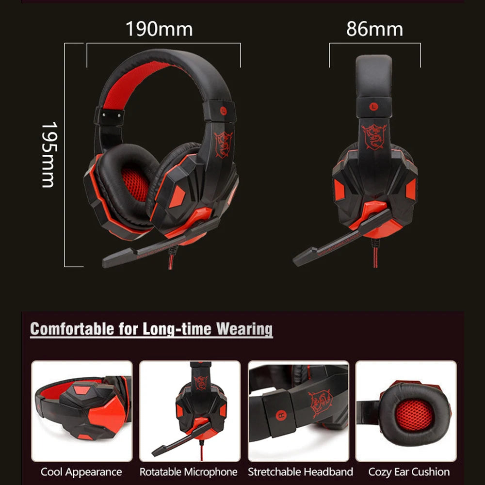 Soyto SY830MV Wired Gaming Headset | Compatible with PS4, PS5, Xbox, Smartphone, and PC | 120° Adjustable Noise-Canceling Microphone