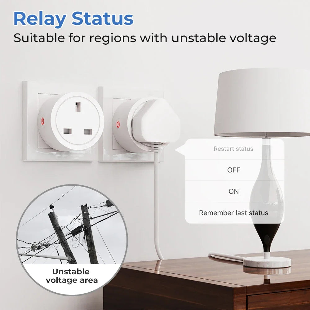 Tuya Zigbee Smart Socket 16A UK Plug with Power Monitor Smart Outlet Works with Zigbee Hub gateway Supports Google Home Alexa