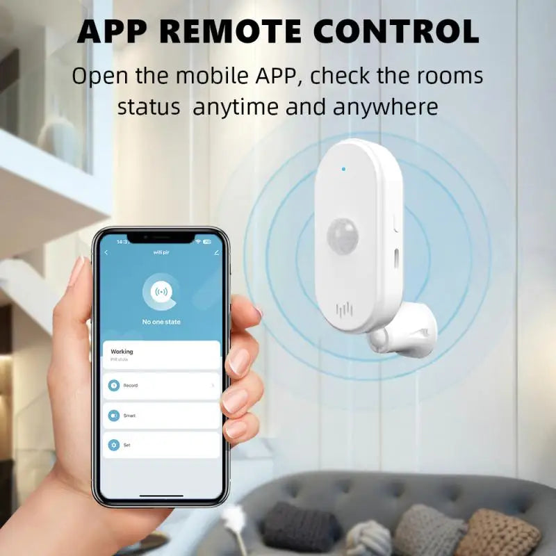 Tuya WIFI PIR Motion Sensor Detector Movement Alarm Smart Life APP Wireless Home Automation System Work With Alexa Routine Set