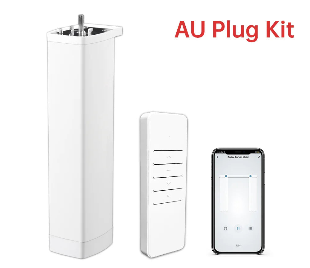 Smart Tuya WiFi/Zigbee Electric Curtain Motor with RF Remote - 22.5CM, App Control, Compatible with Alexa, Google Assistant, and SmartThings