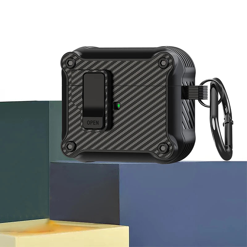 CASPTM Shockproof Security Lock Case for AirPods Pro 2nd Gen (2023) & AirPods 3 – Durable Protective Cover