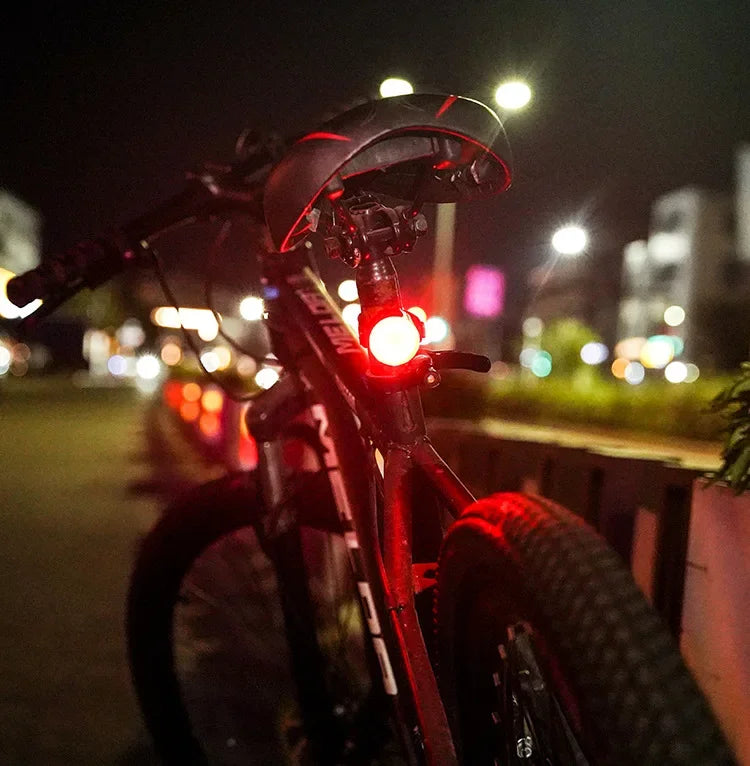 Waterproof LED Bicycle Taillight - Battery-Powered Rear Warning Light for MTB & Road Cycling