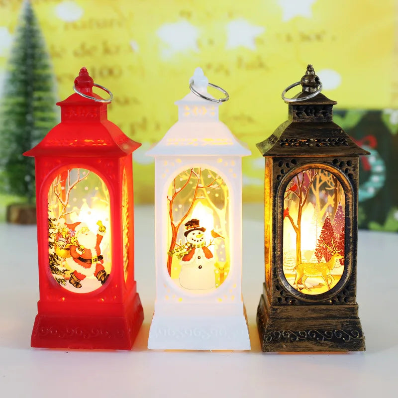 Christmas Wind Lamp Candle | Small Night Lamp with Snowman for Table & Desktop Decor