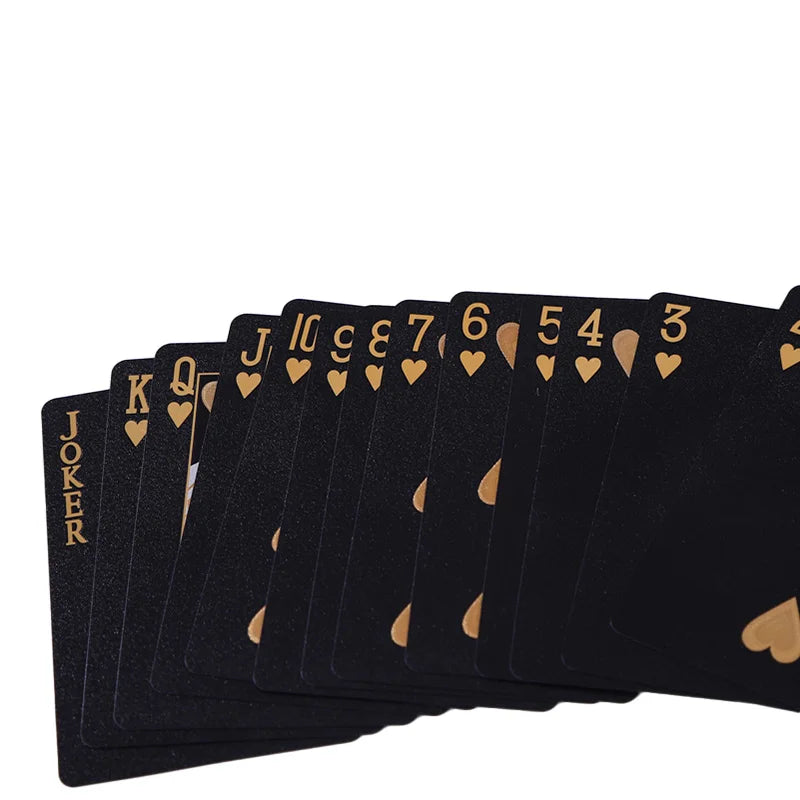 Black & Gold Waterproof Playing Cards | Luxury Poker Deck for Magic Tricks, Board Games, and Gifts