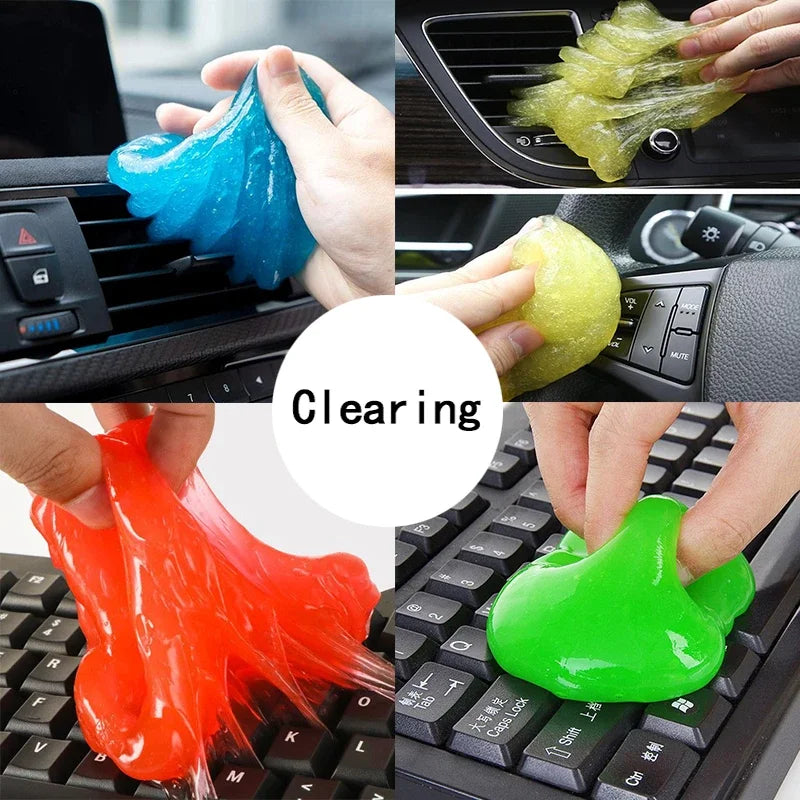 Magic Cleaning Gel for Cars and Keyboards - Reusable Dust Remover Gel for Car Interiors, Home, and Office Cleaning