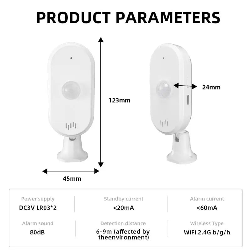 Tuya WIFI PIR Motion Sensor Detector Movement Alarm Smart Life APP Wireless Home Automation System Work With Alexa Routine Set