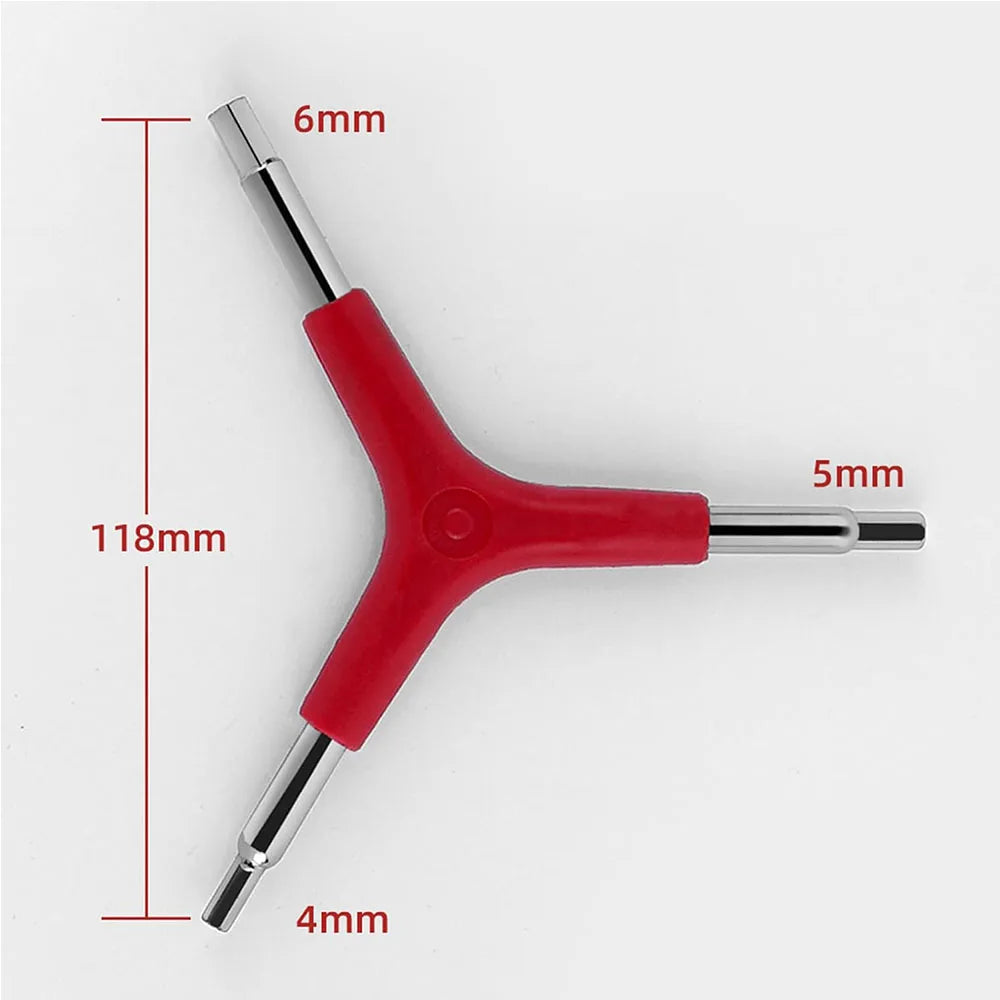 Y-Shaped 3-Way Hex Wrench - 4/5/6mm Multi-Tool for Bicycle Maintenance & Repair