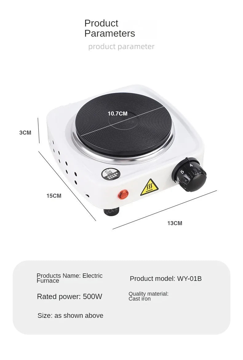 500W Electric Tea Warmer Stove Portable Cast Iron Hot Plate Coffee Milk Heater Adjustable Temperatur Induction Cooker
