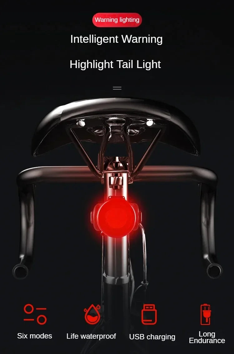 Waterproof LED Bicycle Taillight - Battery-Powered Rear Warning Light for MTB & Road Cycling