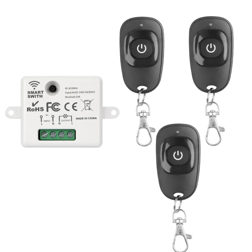 433Mhz Universal Wireless Remote Control Switch 110V 220V 10A Relay Mini Receiver Remote Control For Home Led Light Lamp