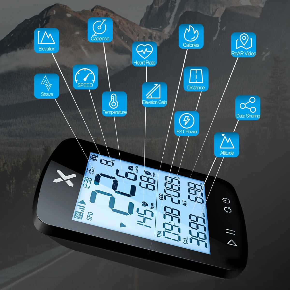 Xoss G+ G2 GPS Bike Computer, Wireless Cycling Speedometer & Odometer with ANT+ for Road & MTB