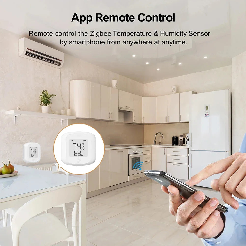 Tuya WiFi ZigBee Temperature Humidity Sensor Smart Home Automation WiFi Indoor Thermometer LCD Display Works with Alexa Google