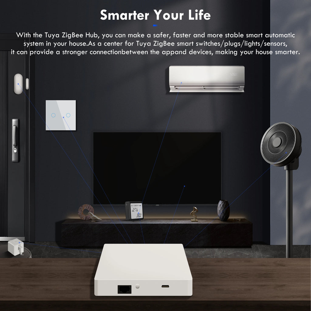 Tuya ZigBee Smart Gateway Hub Wired/Wireless Gateway Bridge for Smart Home Automation Works with Alexa Google Home Assistant