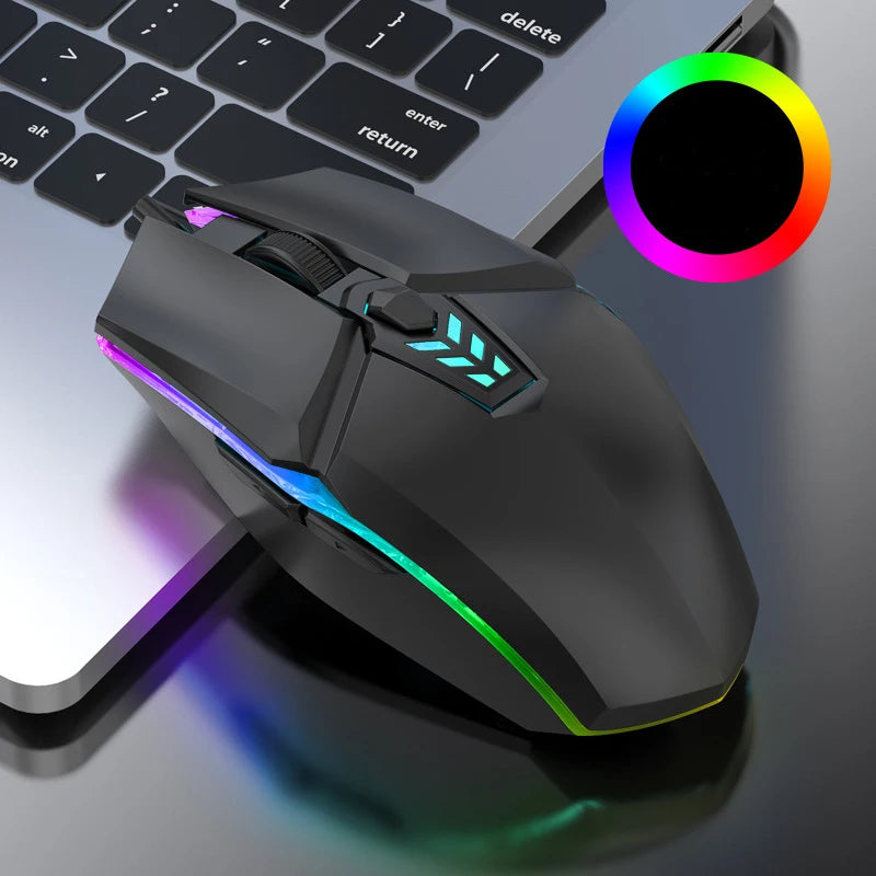 Robotsky 1600 DPI Wired Gaming Mouse | 6-Button Silent Ergonomic Design with Backlit RGB for PC & Laptop