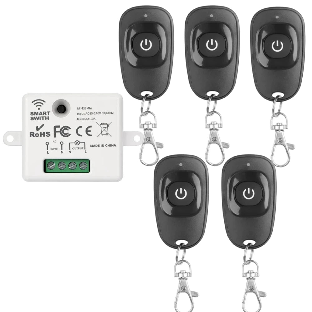 433Mhz Universal Wireless Remote Control Switch 110V 220V 10A Relay Mini Receiver Remote Control For Home Led Light Lamp
