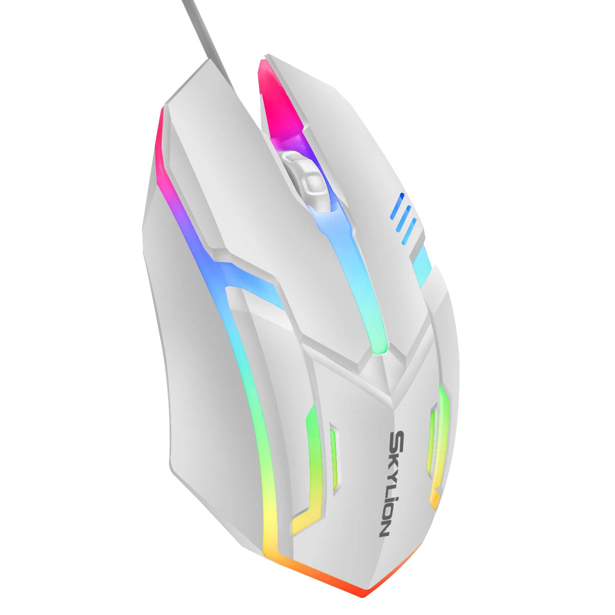 SKYLION F1 Wired 3-Button Mouse with Colorful Lighting | Gaming & Office Compatible with Windows & macOS