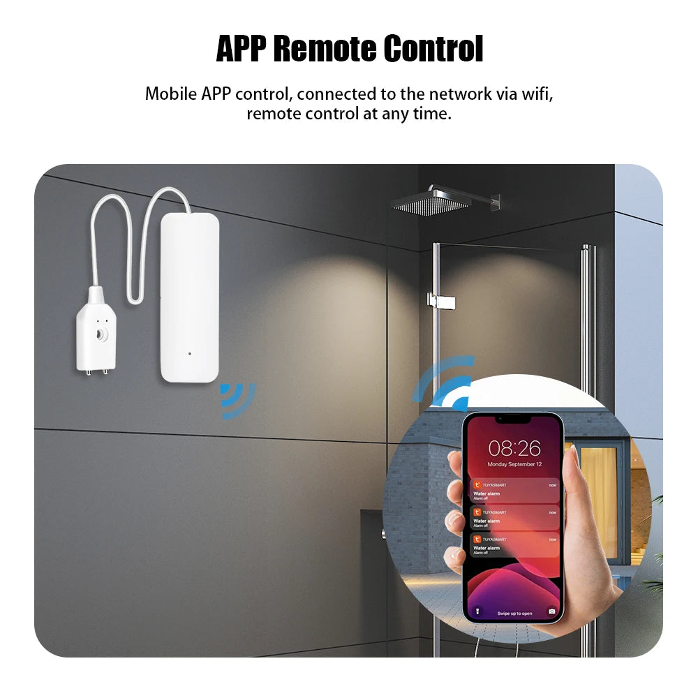 Tuya WiFi Water Leakage Sensor Flood Water Leakage Alarm Smart Home Automation Residential Security Protection Smart Life App