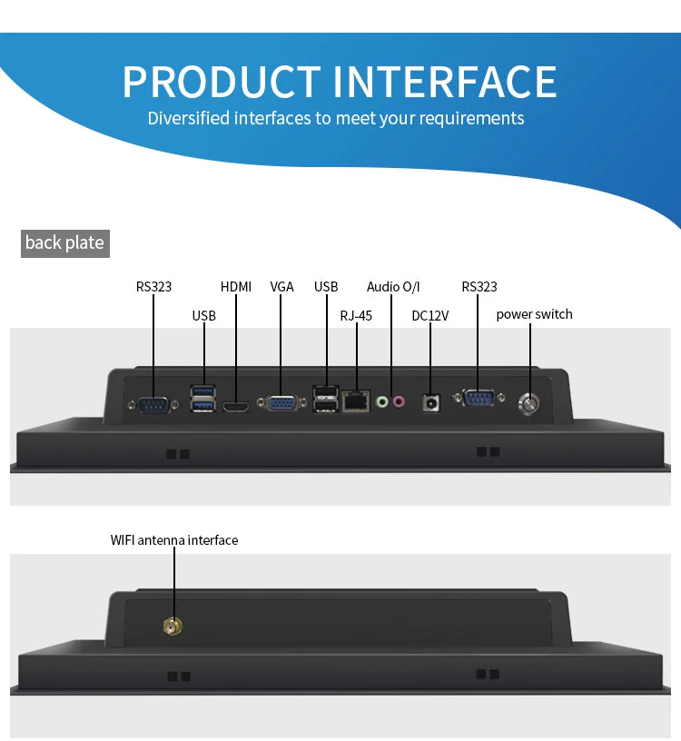 Fanless Industrial computer Mini Tablet Panel All In One PC with i3 3217U Capacitive touch Screen Win XP WiFi RS232 Com