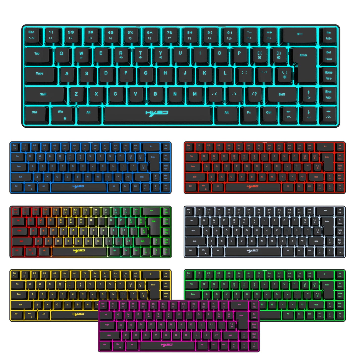 HXSJ V200 Wired Mini Gaming Keyboard | K68 RGB 19-Key Anti-Ghosting Membrane Keyboard with Mechanical Feel for Gaming & Office