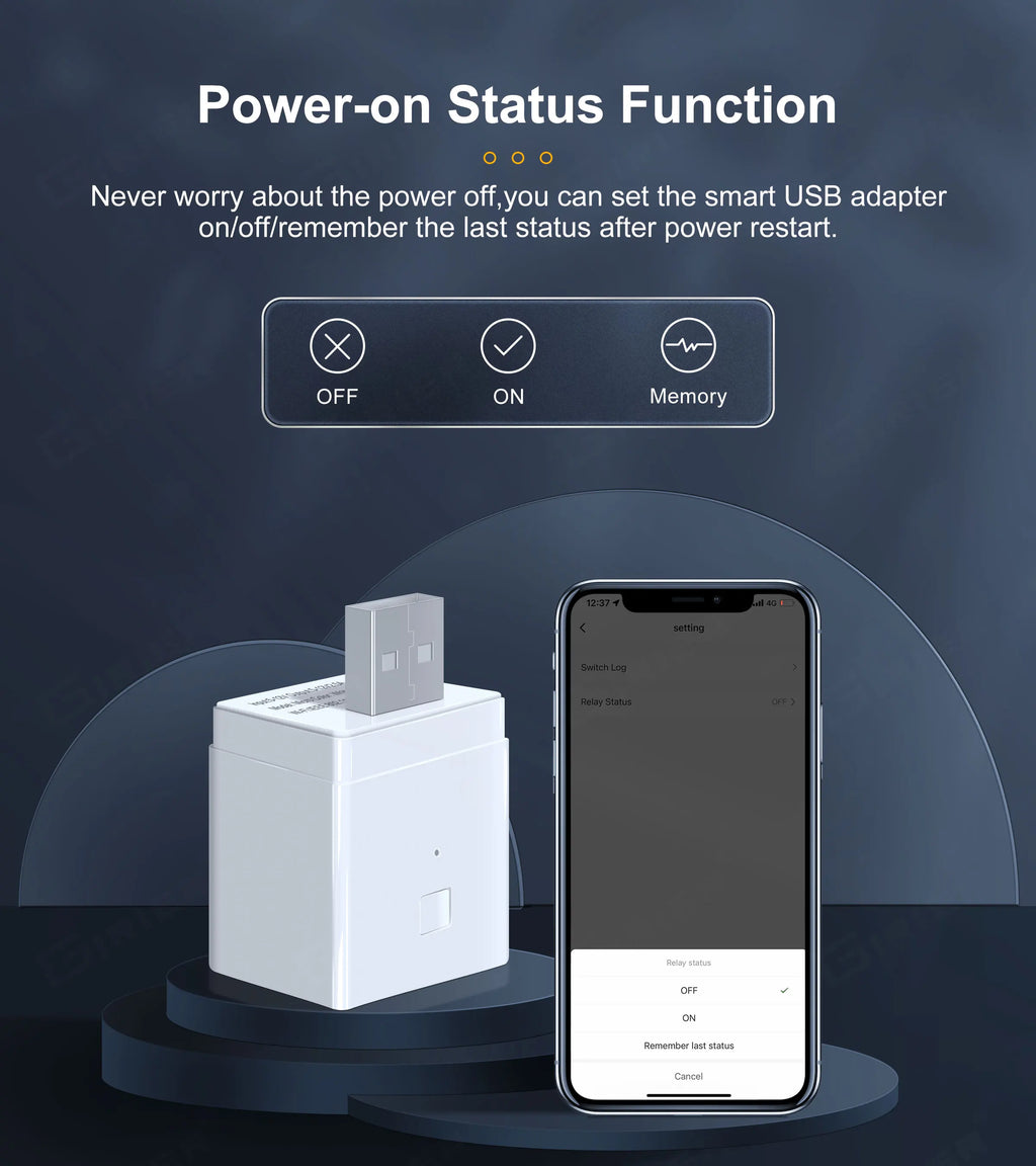 GIRIER Tuya Smart Micro USB Adaptor 5V, WiFi Wireless USB Power Adaptor, Works with Alexa Hey Google for Smart Home Automation