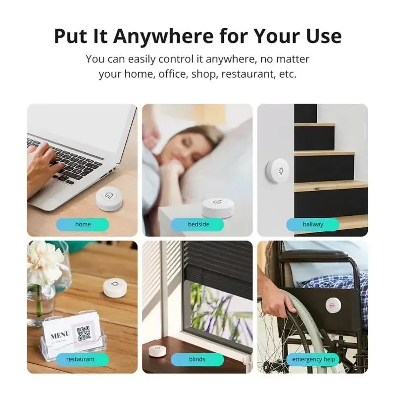 SONOFF SNZB-01P Smart Scene Button – Zigbee wireless button for eWeLink app, Alexa, and Home Assistant.