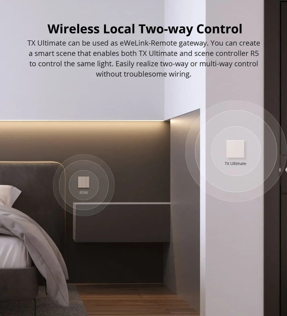 SONOFF T5 Smart WiFi Touch Wall Switch Timer Scene with LED Light eWeLink APP Automation Remote Control Alexa Google Home Alice