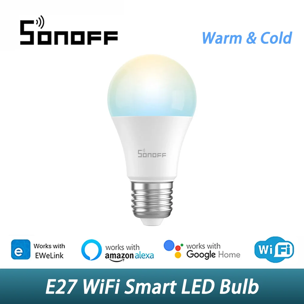 SONOFF Smart LED Bulbs (B02-B-A60/B05-BL-A60) – 9W dimmable Wi-Fi bulbs with eWeLink app control; works with Alexa and Google Home.