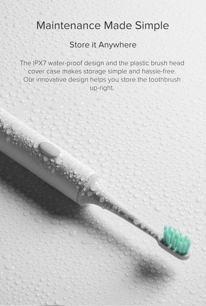 XIAOMI MIJIA T300 Electric Toothbrush - Smart Sonic Ultrasonic Whitening Brush, IPX7 Waterproof